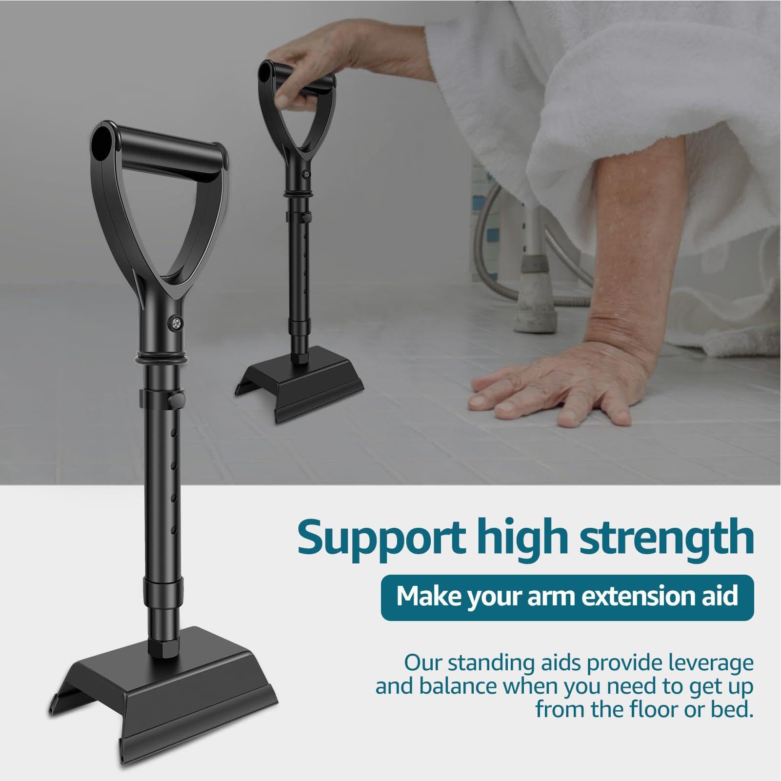 Generico Walking Stick, Crutches For Adults, Adjustable Stand Assist, Elder Support Device, Adjustable Stand Assist Mobility Tool, Stable Senior Mobility Aid For Standing Assistance, Elderly Support