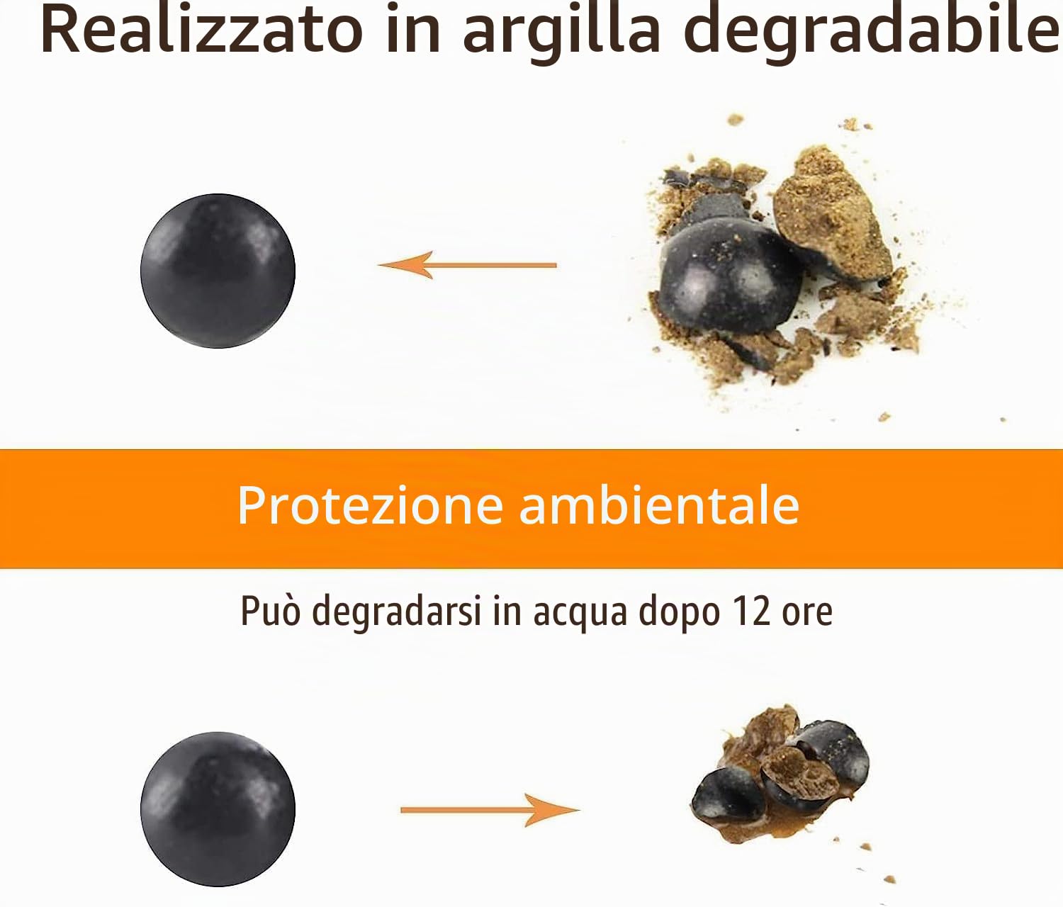 600 Palline di Fango Centrifuga per Munizioni Sfere di Argilla Biodegradabili Centrifuga Biologica Degradabile Fionda Professionale per Caccia Funziona con Ogni Centrifuga