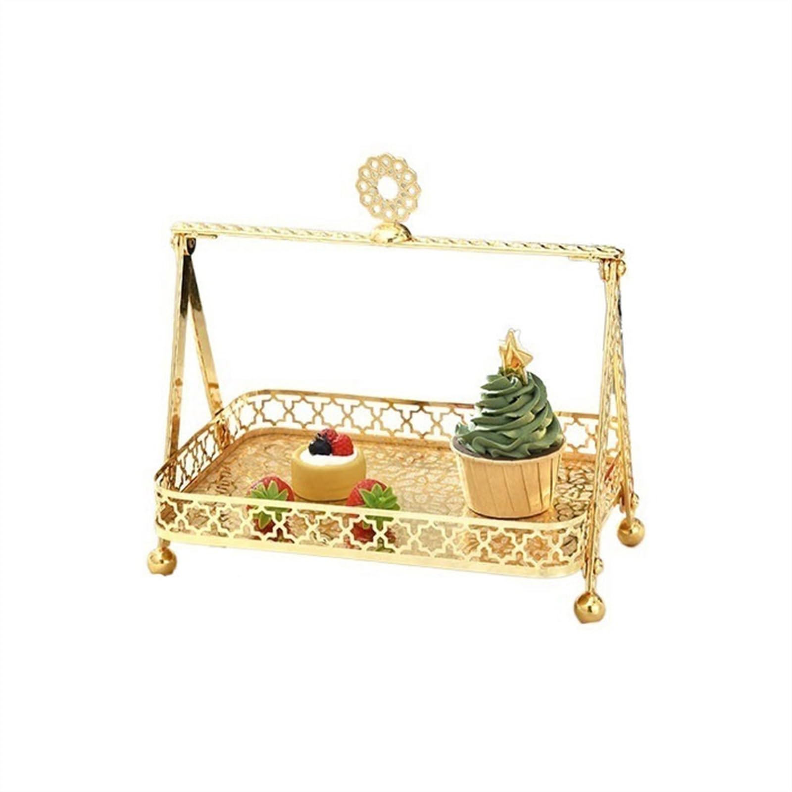 guiling-1986 Cake stands Creative Living Room Tea Table Dessert Cake Rack Luxury Snack Fruit Tray Dim Sum Candy Dessert stands