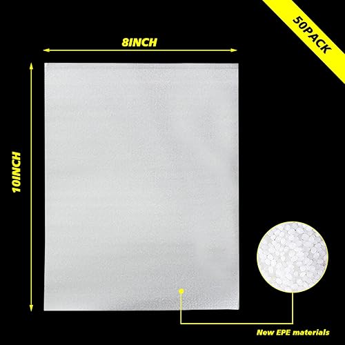 Miniatura 2 de Bolsas de espuma acolchada de 8'' x 10'', 50 piezas de suministros de amortiguación para mudanzas, bolsas de espuma que protegen artículos frágiles,