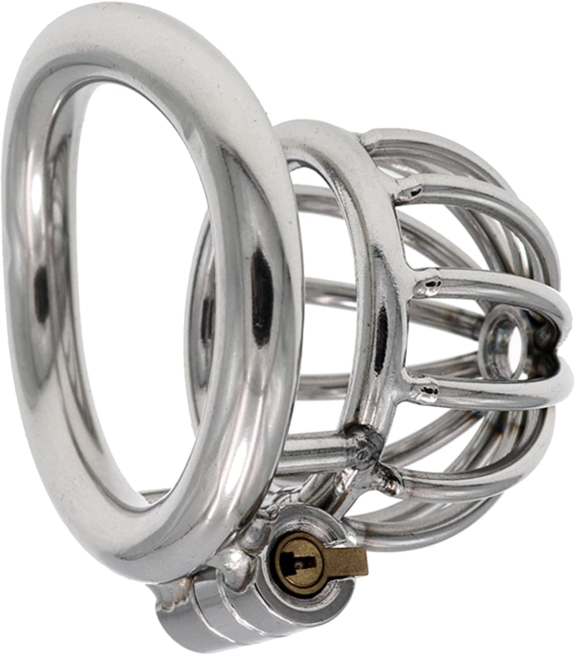 Metal Male Chastity Device BDSM Cockcage Slave Punish Small 304 Steel Stainless Comfortable Cock Cage Adult Game Sex Toy CHS152（1.77 inch / 45mm）