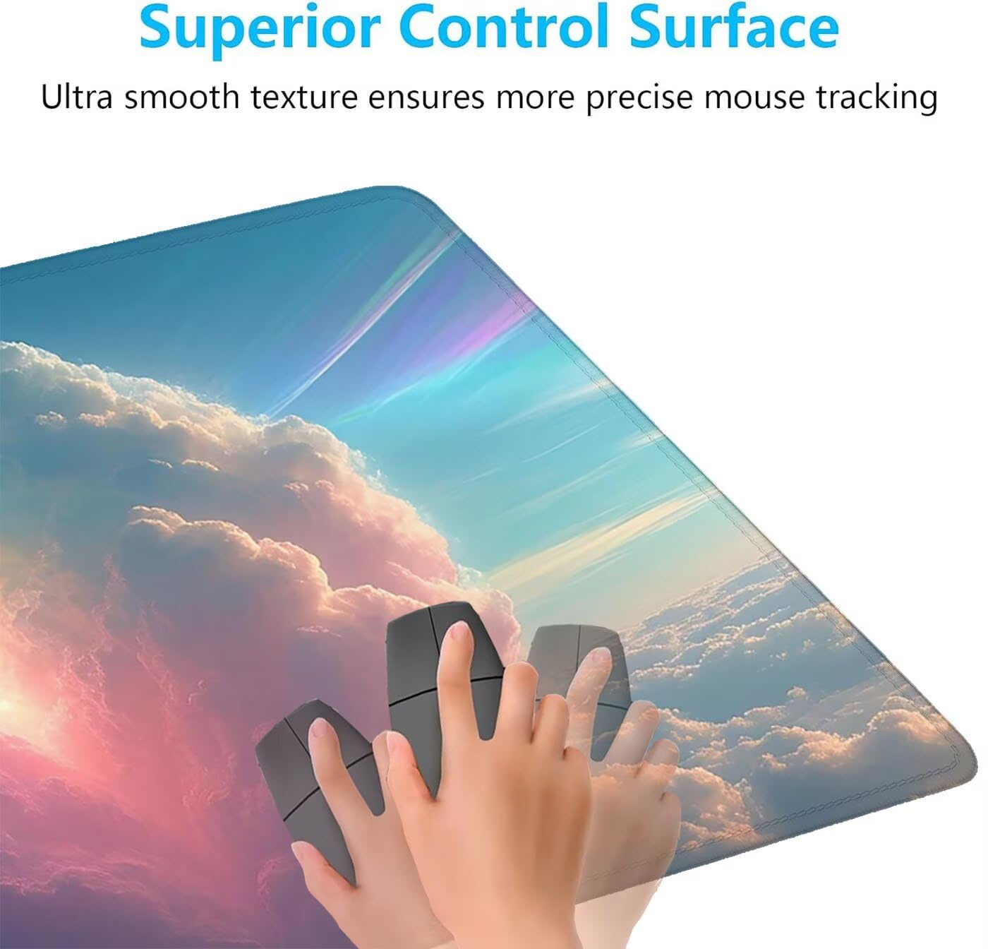 Tappetino Mouse XXL 1000 x 500 x 3 mm Tappetino Mouse Gaming, Blu Grande Sottomano Acrivania Accessori, Impermeabile e Antiscivolo Mousepad Ragazza, per PC, Laptop ufficio Desk Mat Accessori H-8069