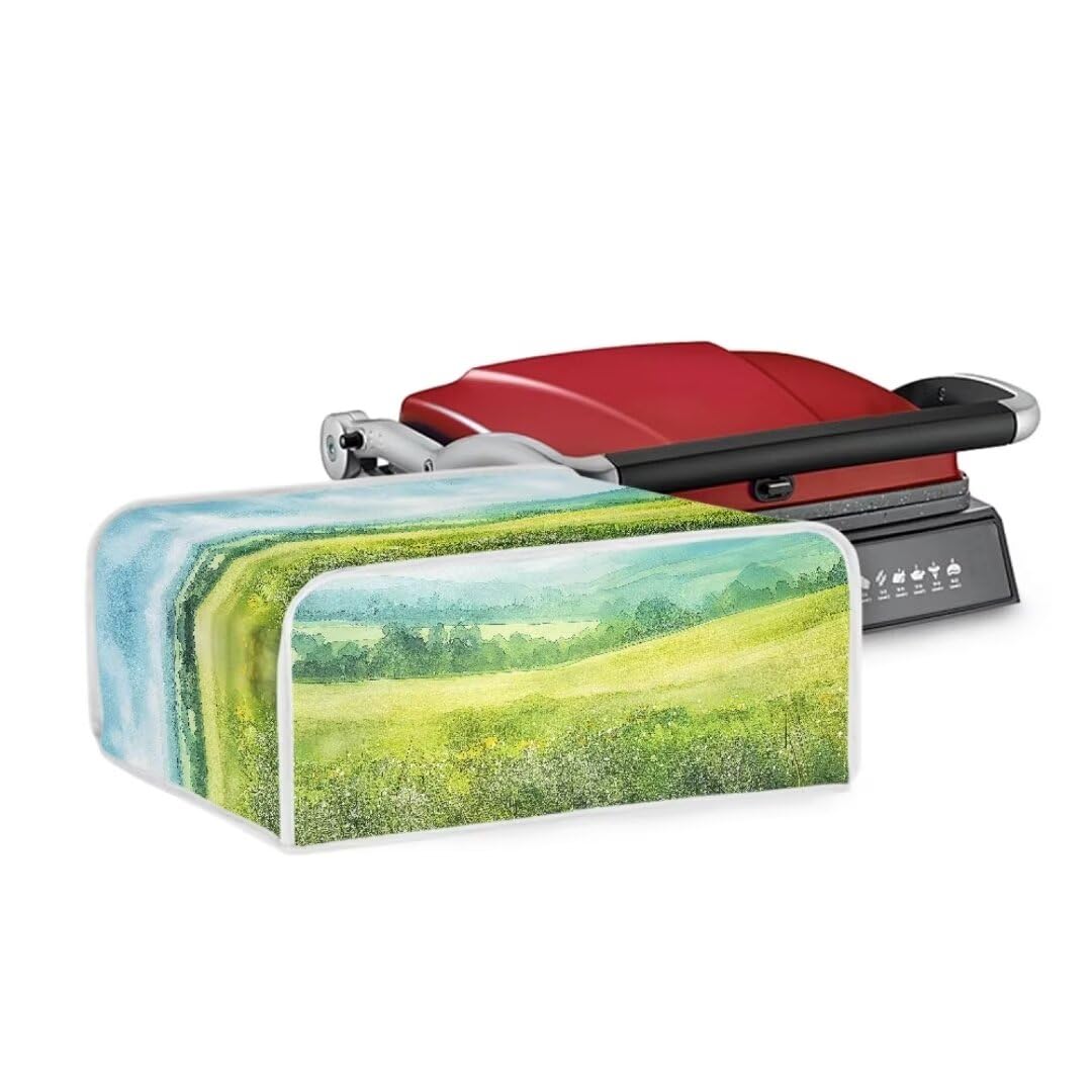 Freewander Grill Cover Foldable Electric Griddle Dust Cover Water Resistant Baking Pan Cover Kitchen Appliance Protector Accessories Easy to Install, Watercolor Grassland Print