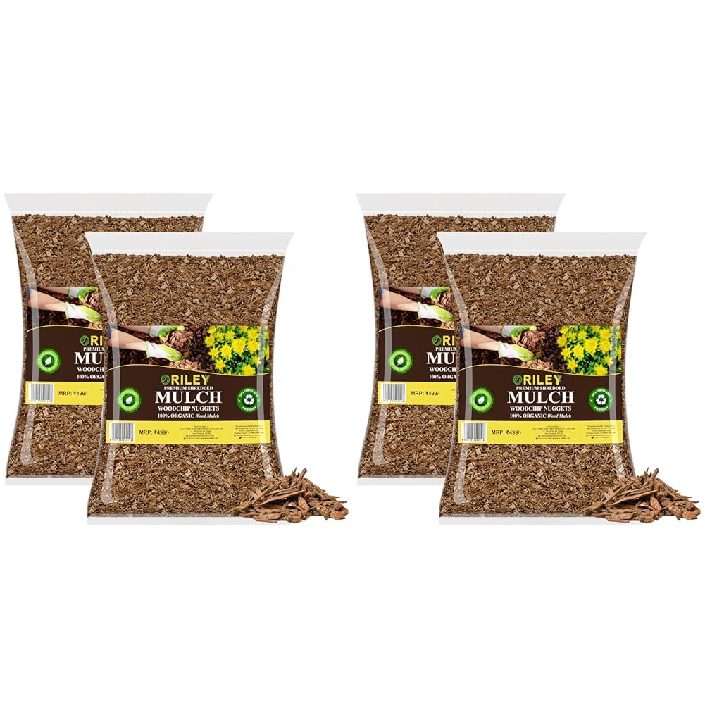 Oriley 100% Natural Mulch (8 Kg) Wooden Manure Woodchip Nuggets