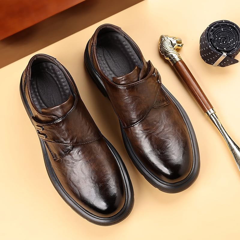 Mens Classic Formal Oxford Lace Up Wedding Pointed Toe Dress Shoes Office Working Premium Leather Derby for Men4