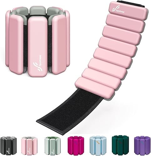 Miniatura 22 de Sportneer Wrist & Ankle Weights for Women Men - 1 Pair (1 lb/2 lb Each) | Adjustable Weighted Bracelet Silicone Bangles for Yoga, Dance, Pilates,