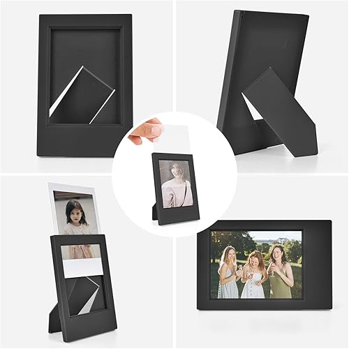 Vista 10 de Paquete de 8 mini marcos de fotos de 2 x 3 para Fuji Instax Mini de 3 pulgadas/Polaroid de 3 pulgadas, para pantalla de escritorio, marco de fotos