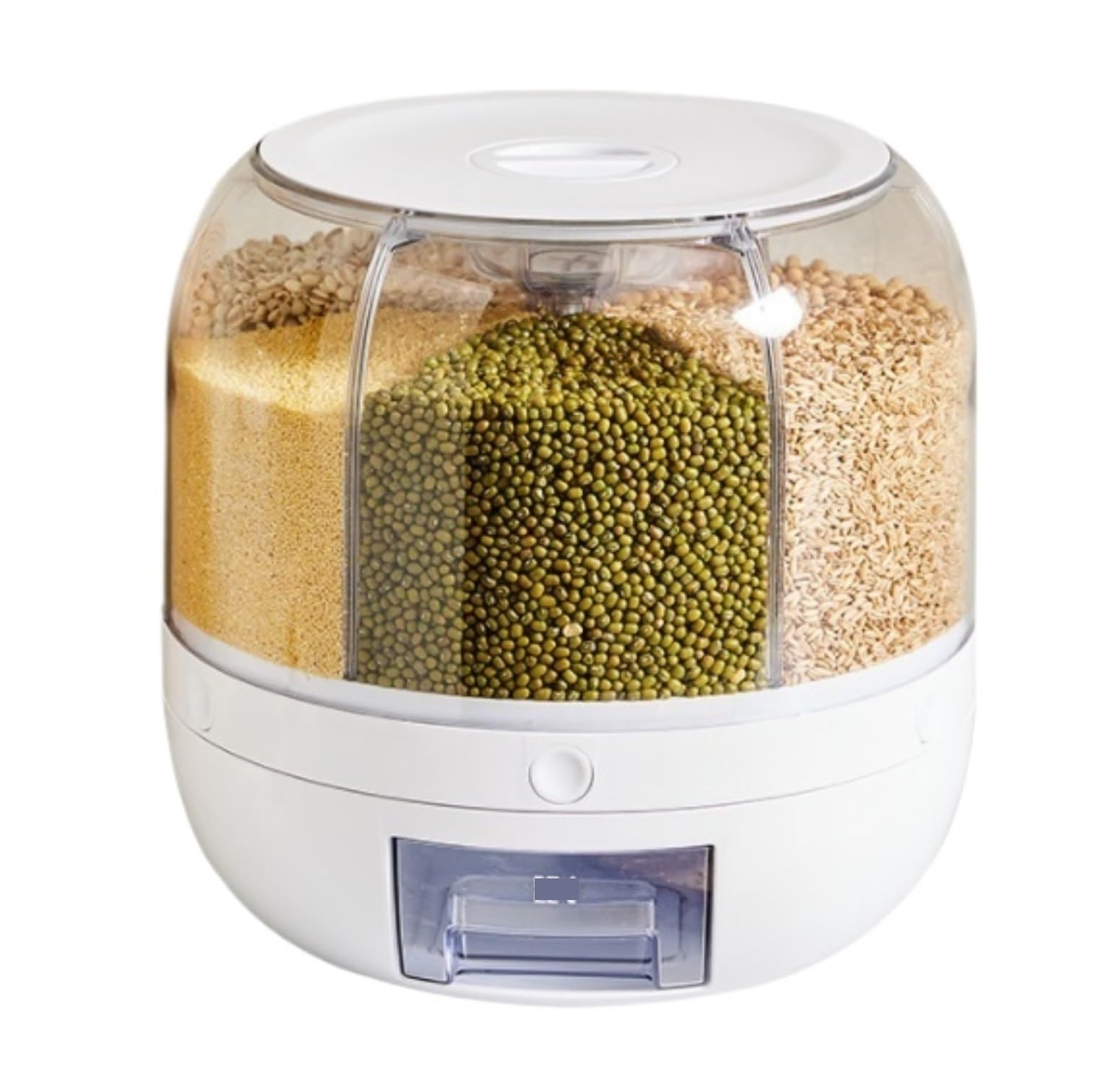 CVdrtyED Dry Food Cereal Dispenser Rotary Grain Dispenser Kitchen Dry Food For Small Grains Beans Rice Pantry Rice Container(White)