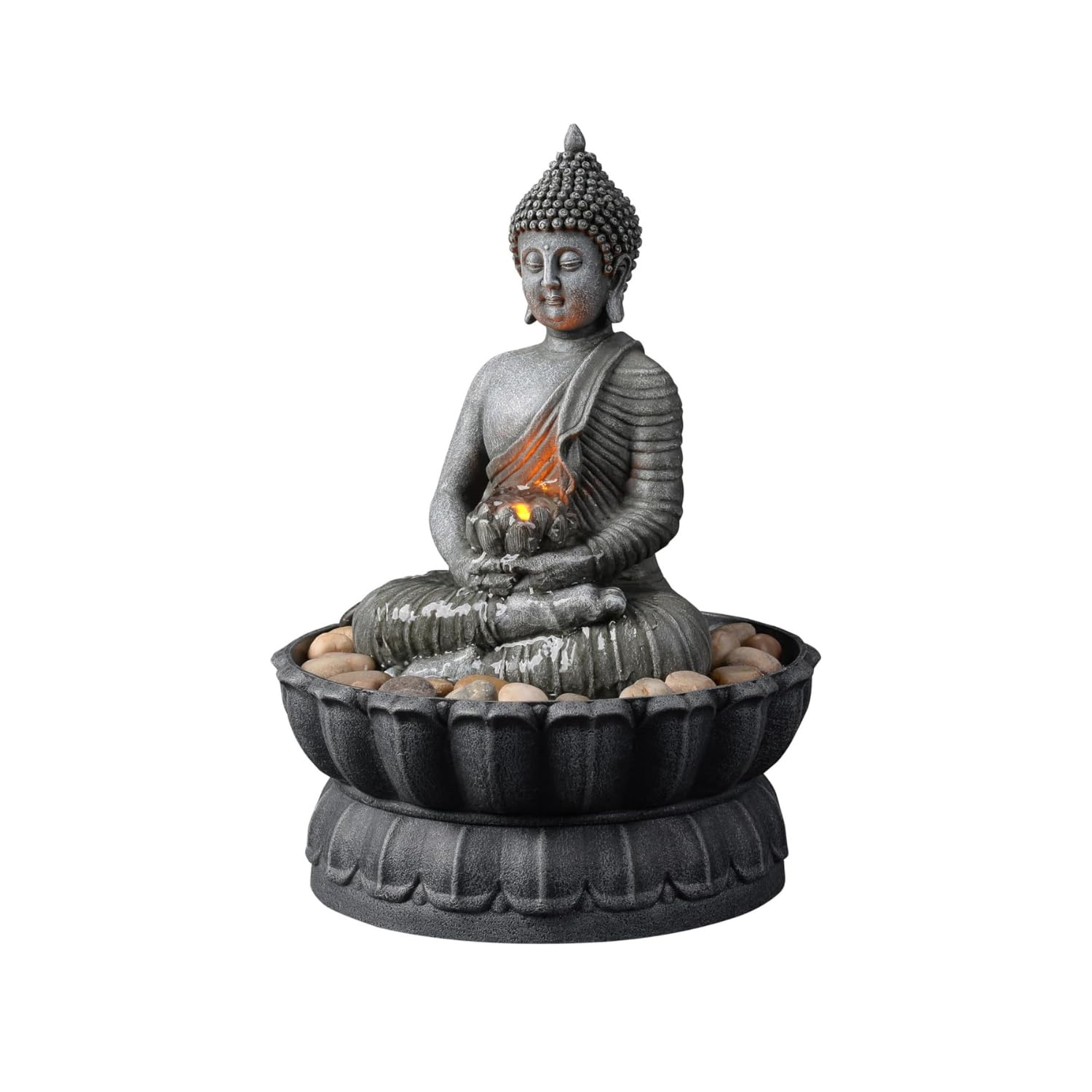 Indoor Tabletop Fountains, Waterfall Fountain, Indoor Zen Home Decor, Relaxation Soothing Sound with LED Lights, Relaxation for Office Home House Warming Gifts New Home Office