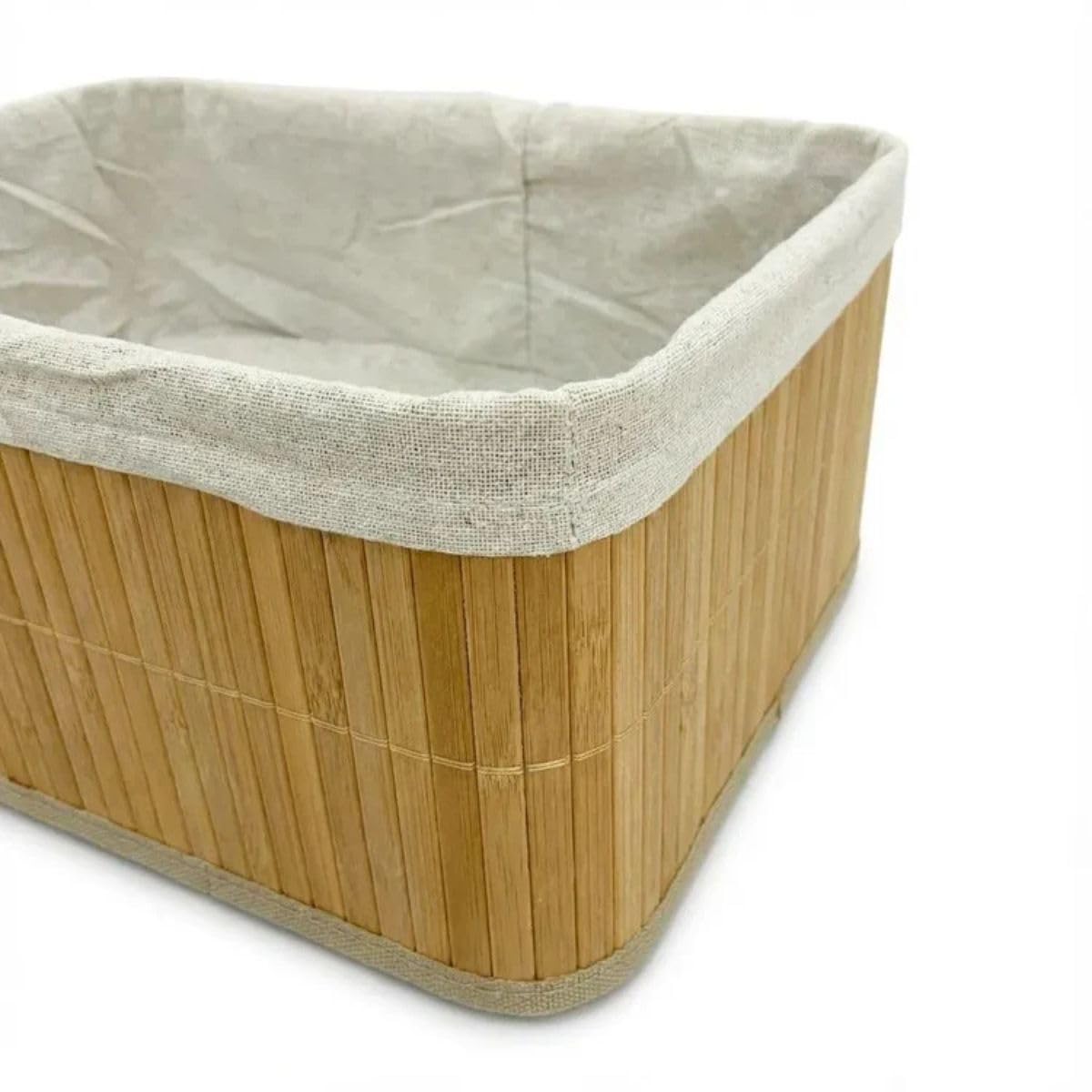 Bamboostan Bamboo Storage Basket Set of 4 | Rectangle | One Size | Organizer Baskets | Home Storage | Multipurpose Organizer 2