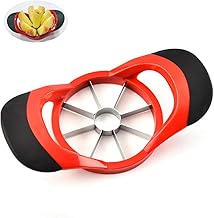 8-Blade Apple Slicer Corer Cutter，Ultra Sharp Stainless Steel Blades and Ergonomic Plastic Handle，3 in 1 Apple Slicer Potato Slicer Cutter for French Fries