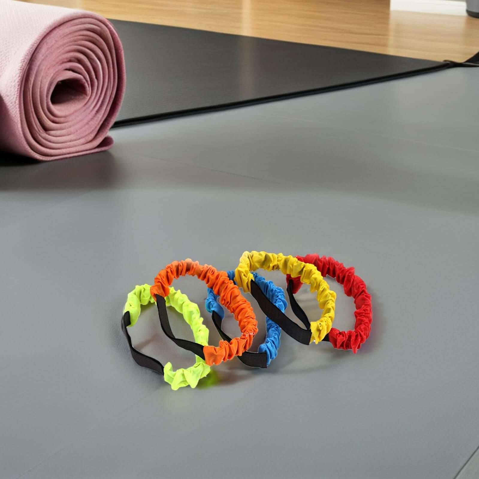 Hohopeti Bandas para Carreras de Tres Piernas 15 Piezas Multicolor Rojo Amarillo Azul Verde Naranja Correas Elásticas para Juegos de Relevos al Aire Libre y Fiestas de Equipo