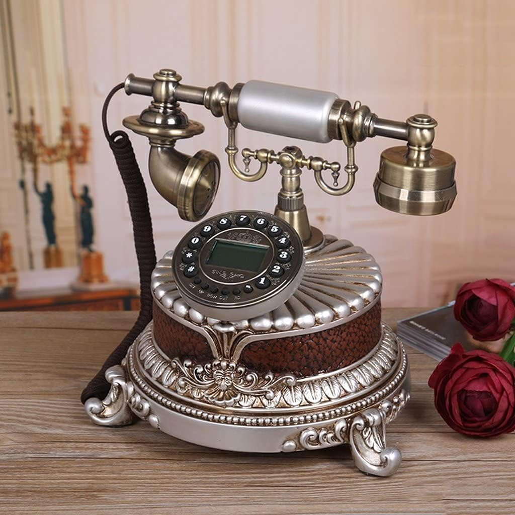 Old Fashioned Decorative Telephones Home Office European Antique Telephone Home Retro Phone Fashion Plane Creativity Beautify (Color : Brown)