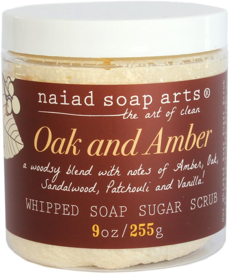 Oak and Amber Whipped Sugar Scrub 9oz by Naiad Soap Arts