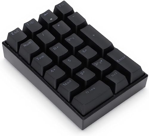 USB Numeric Keypad, LED Backlit 21-Key Mechanical Numpad for PC , Ergonomic Wire
