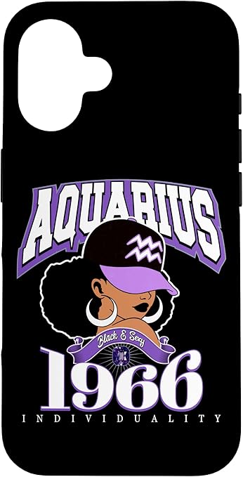 Aquarius 1966 Zodiac Queens Afro Astrology Birthday Case for iPhone 16