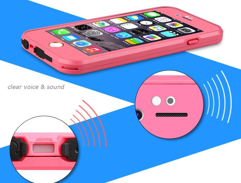 iPhone 6S Waterproof Case, Pandawell Slim Thin Light Dust Proof Snowproof Shockproof Case Full Body Protective Cover for Apple iPhone 6 / iPhone 6S 4.7 inch - Pink