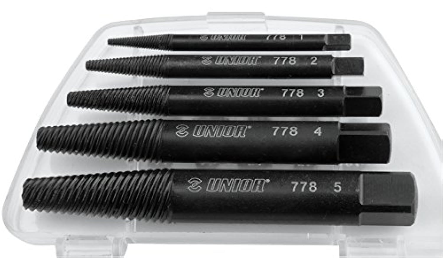 Unior 778/4PB zestaw wykrętaków śrub, 1-8 mm