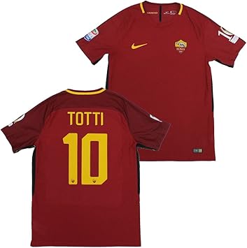 Amazon Nike ナイキ Asローマ 17 18 ホーム ヴェイパーマッチ 半袖 ユニフォーム No 10 トッティ 引退記念 セリエaパッチ付き 613 10t インポートl Nike ナイキ スポーツ アウトドア