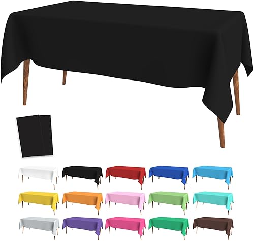 Mantel de plástico morado, 2 manteles morados, manteles desechables para fiestas, manteles desechables de 54 x 108 pulgadas para mesas