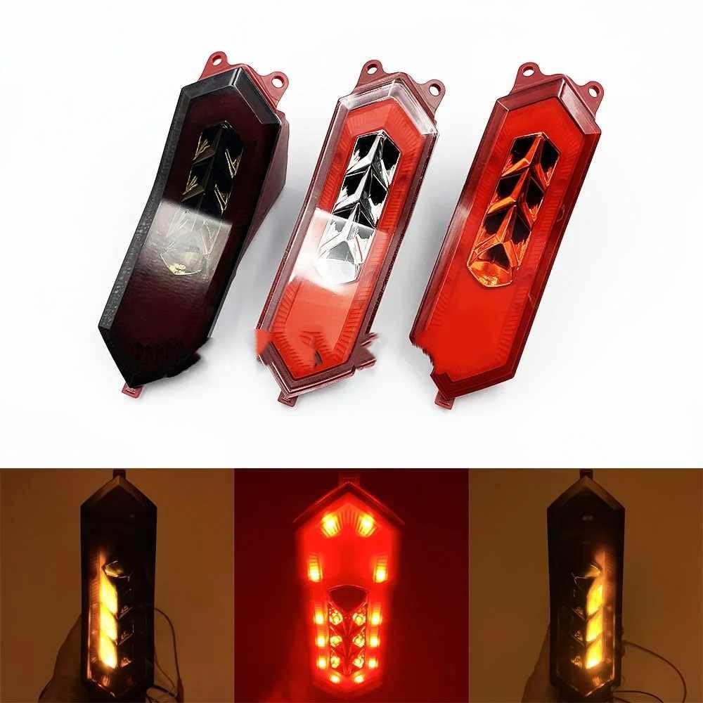 Moto Faros Freno Trasero​ Luz trasera intermitente LED integrada, luz