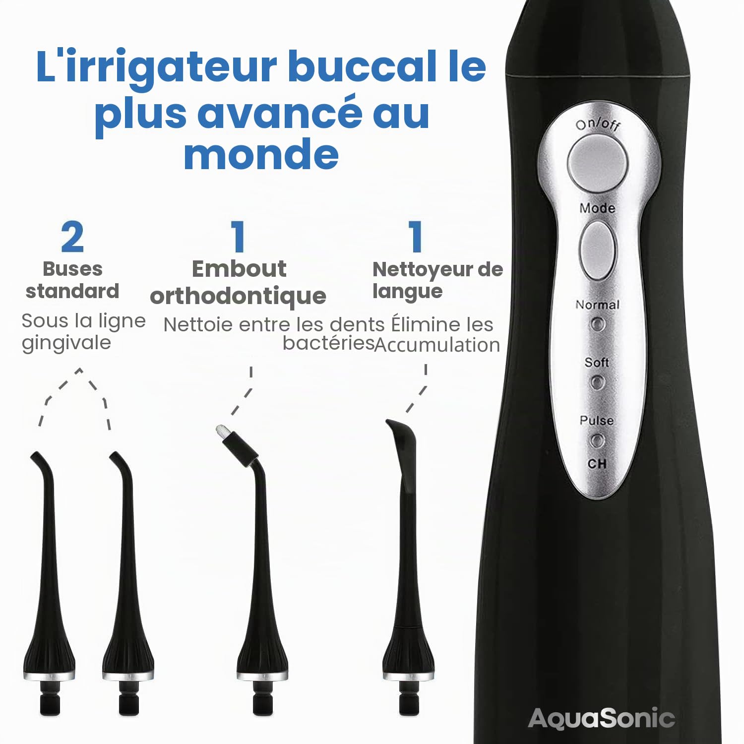AquaSonic Home Dental Center Brosse à dents électrique rechargeable et hydropulseur intelligent – Système complet de soins bucco-dentaires familiaux – 10 accessoires et embouts inclus – Différents