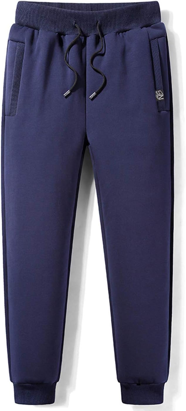 Flygo Men's Warm Fleece Sherpa Lined Sweatpants Drawstring Jogger Harem Pants