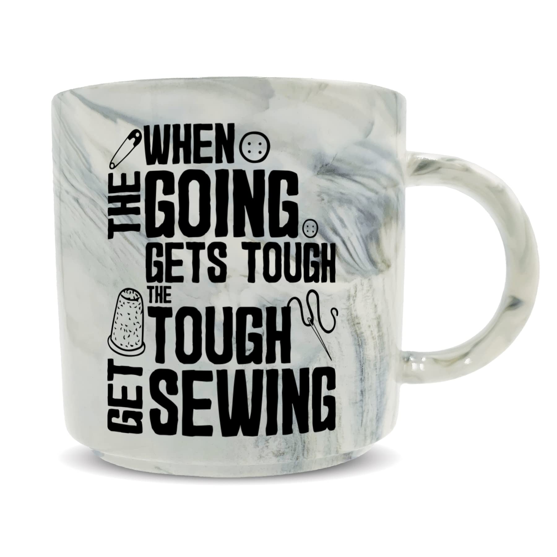 Hippowarehouse When The Going Gets Tough The Though Get Sewing Printed Mug Various Colour Options Ceramic Cup Kitchenware 11oz