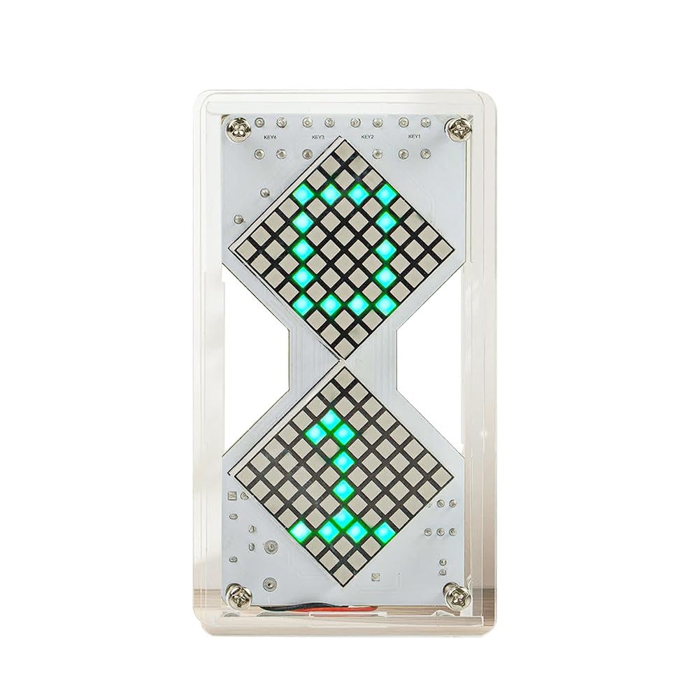 Jnchdghwa White & Transparent Dc5v Led Dot Matrix Electronic Hourglass Circuit Board -Sensing Electronic Diy Soldering Practice Kit