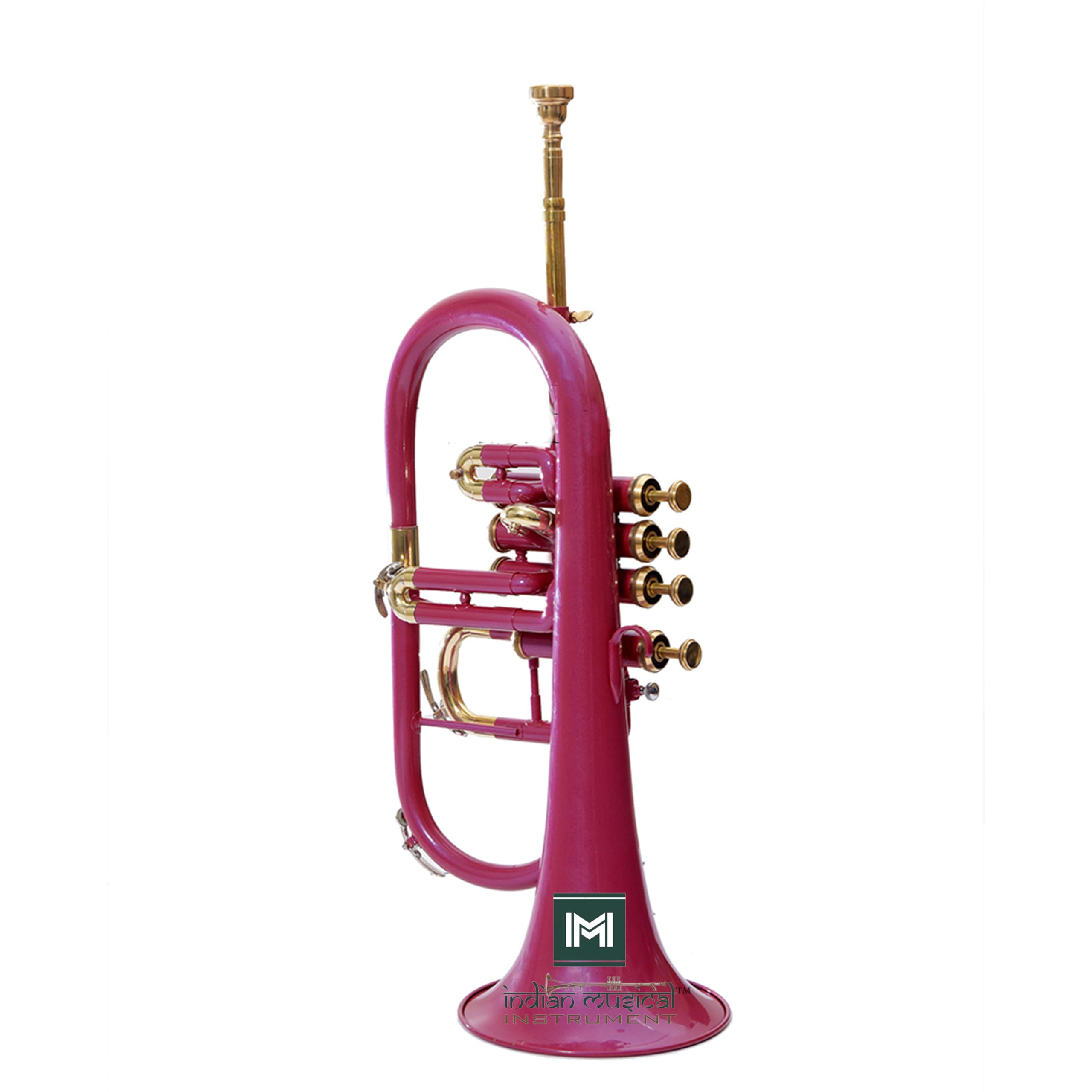 Flugel Horn 4 valvole passo BB Premium ottone qualità con custodia rigida e bocchino (oro rosa)