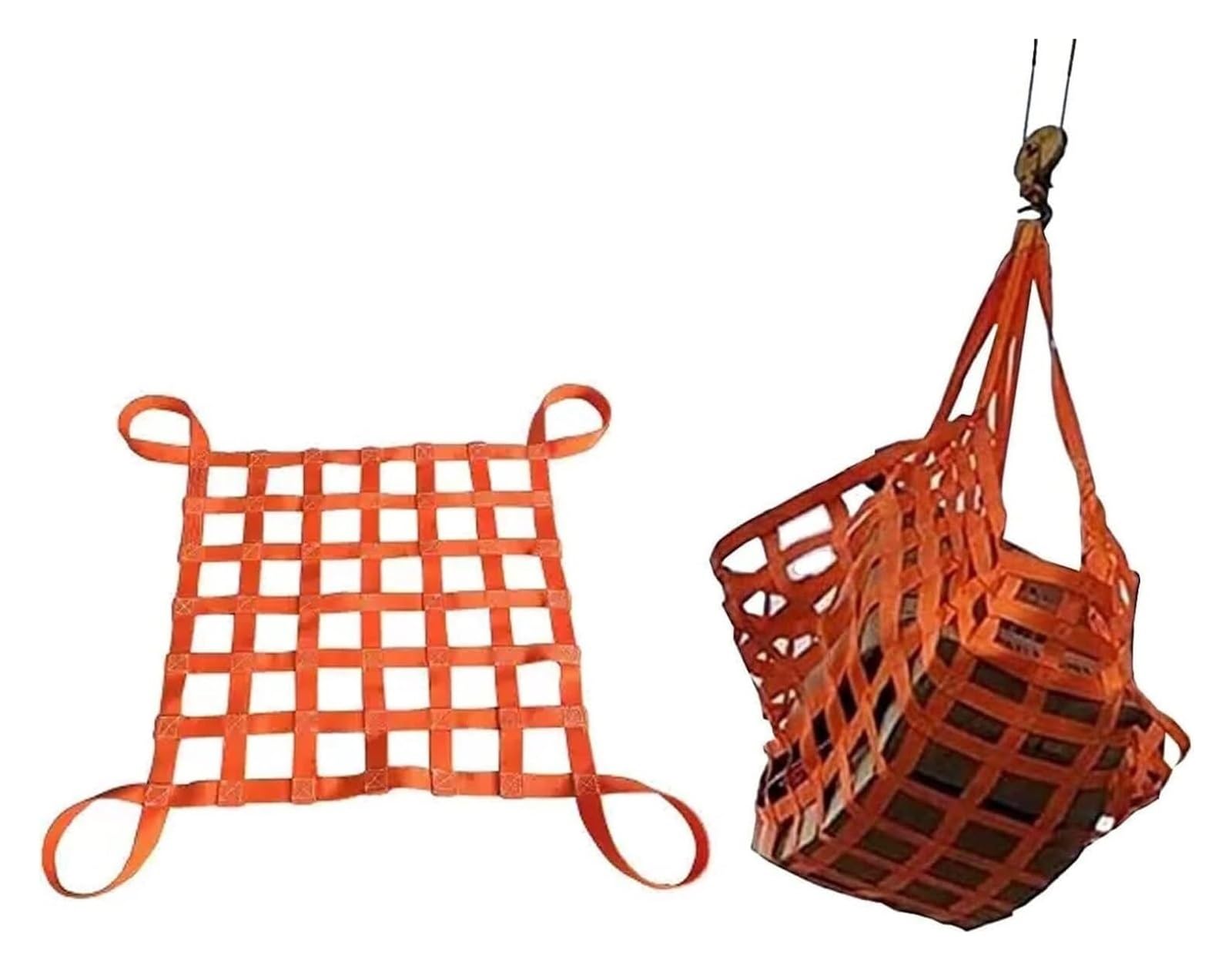 Genérico Red de elevación de Carga de Alta Resistencia de 3x3 m - Capacidad de 0,3 a 3,5 T, Bolsa de elevación de Malla Duradera para Aplicaciones de Movimiento, tracción y eslingas, Malla de 15 cm,