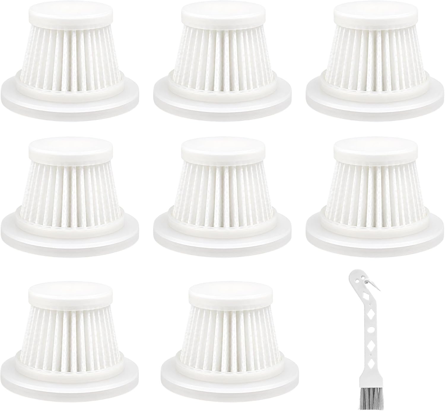8-Pack HEPA Filters with Brush Compatible with KMM LT-117C Vacuum