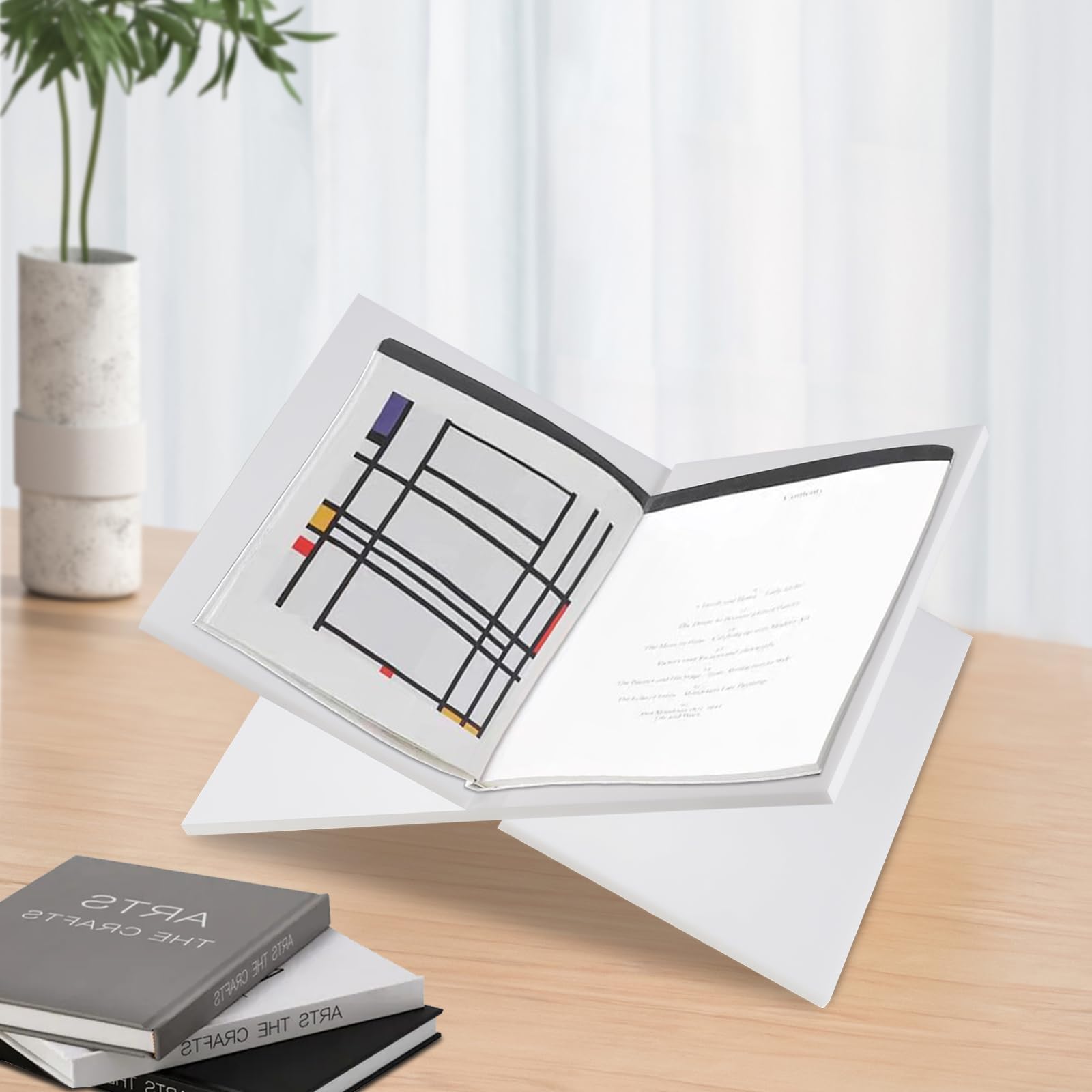 Portalibri in acrilico bianco – cornice a croce in acrilico per esposizione e lettura, adatto per arte, Bibbia, libro di cucina, cavalletto, riviste