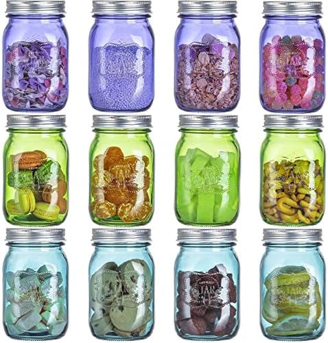JoyJolt Storage Jars With Airtight Stainless Steel Lids, Set Of 6 - Clear