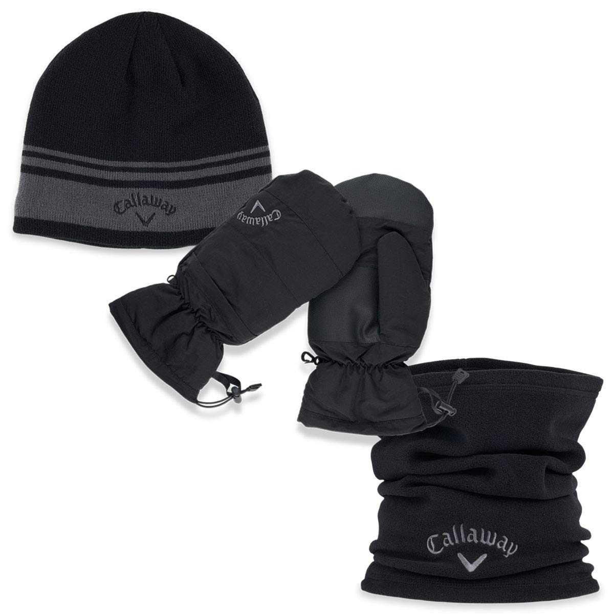 Callaway Golf Winter Beanie Hat, Socks & Mittens Golf Gift Pack