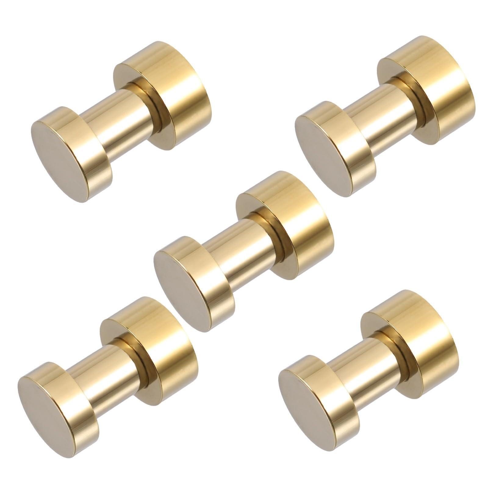 OSALADI 5 Ganchos para Toallas de Baño de Latón Dorado, Diseño Resistente y Compacto, Ideales para Cocina y Sala, Acabado Elegante y Simple