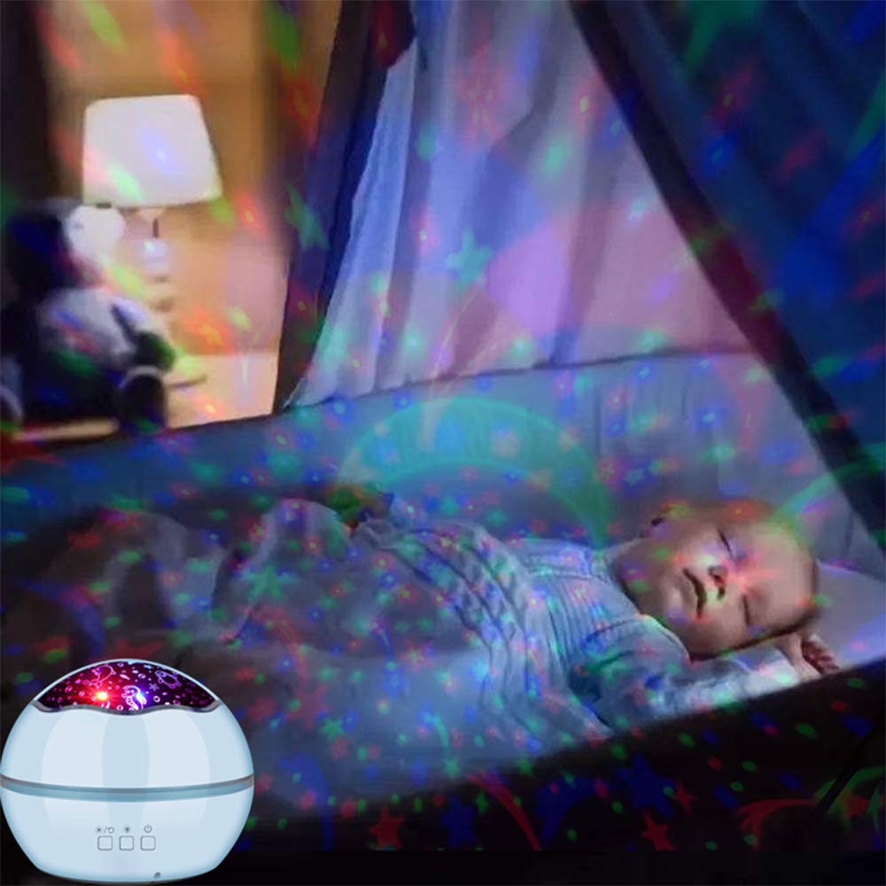 Kids Turtle Night Light Projector – 360° Rotating Starry Sky & Ocean Projector, 2-in-1 Glow Dome, USB/Battery Powered, Pink, For Bedroom & Nursery