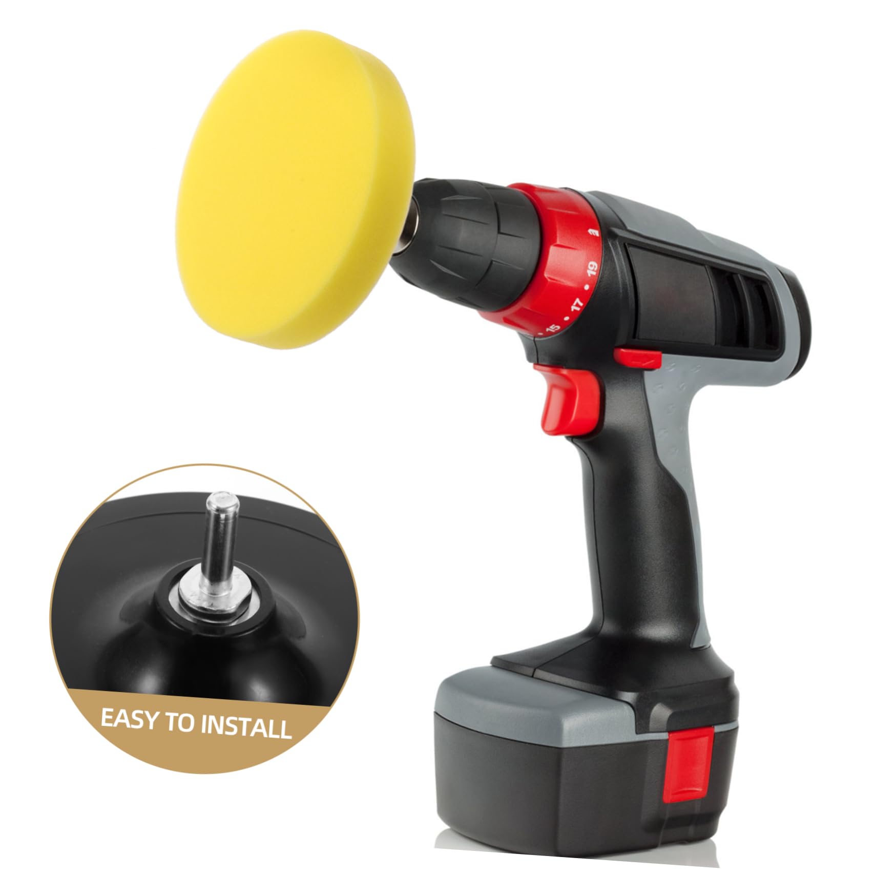 Kit 16 Pezzi Oxido De Cerio con Spugne Lucidanti per Auto e Mobili, Accessori per Lucidatrice con Attacco per Trapano in Abs e Acciaio Inox per Cera