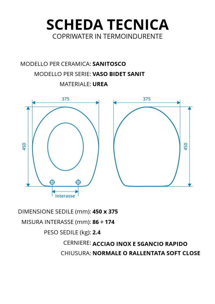 Abattant WC En Thermodurcissable, Série Clodia CS De La