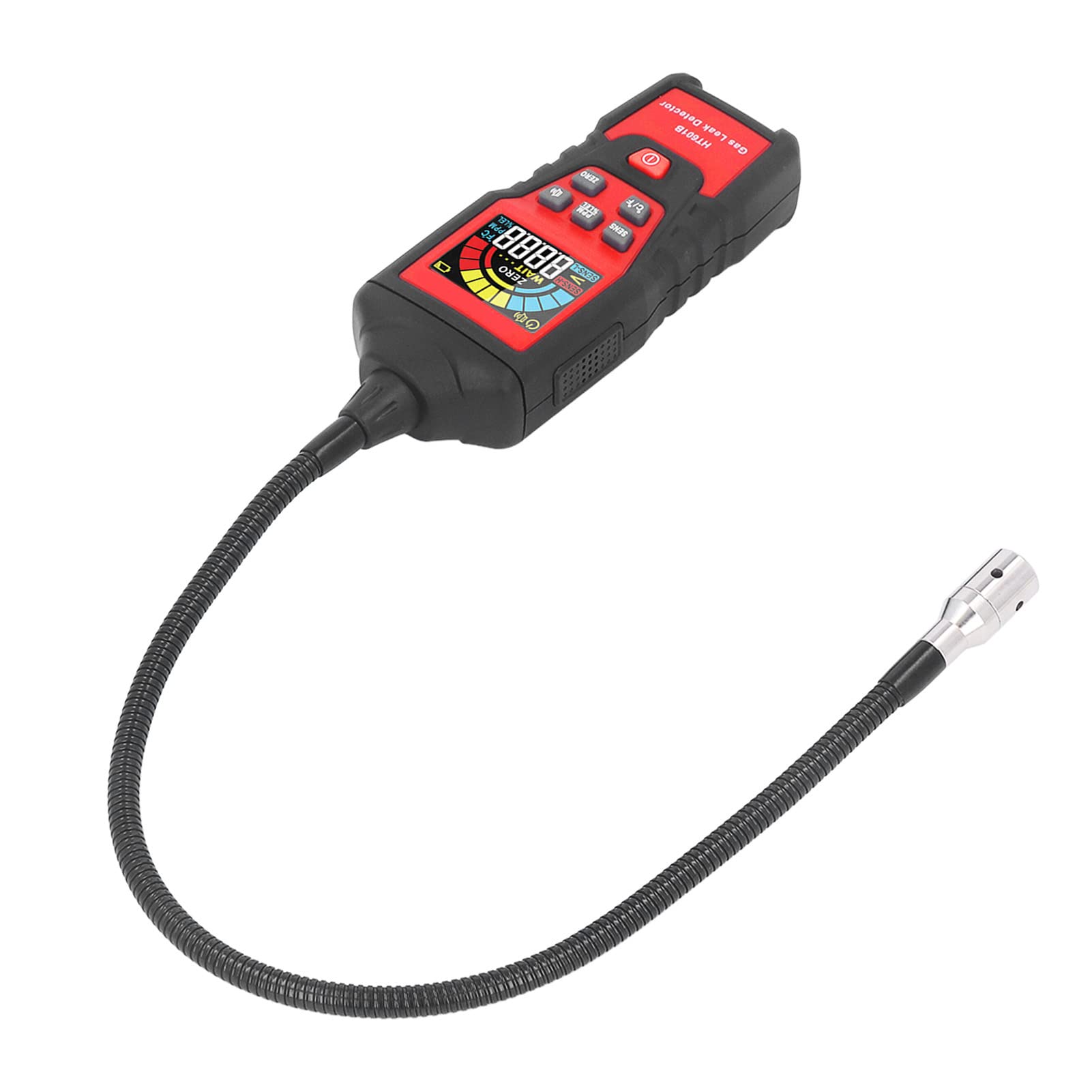 ViaGasaFamido Detector de Fugas de Gas Alarma de Luz Sonora Pantalla LCD Probador de Fugas de Gas con Sonda de Cuello de Cisne Largo para Detección de Metano de Natural en el Hogar