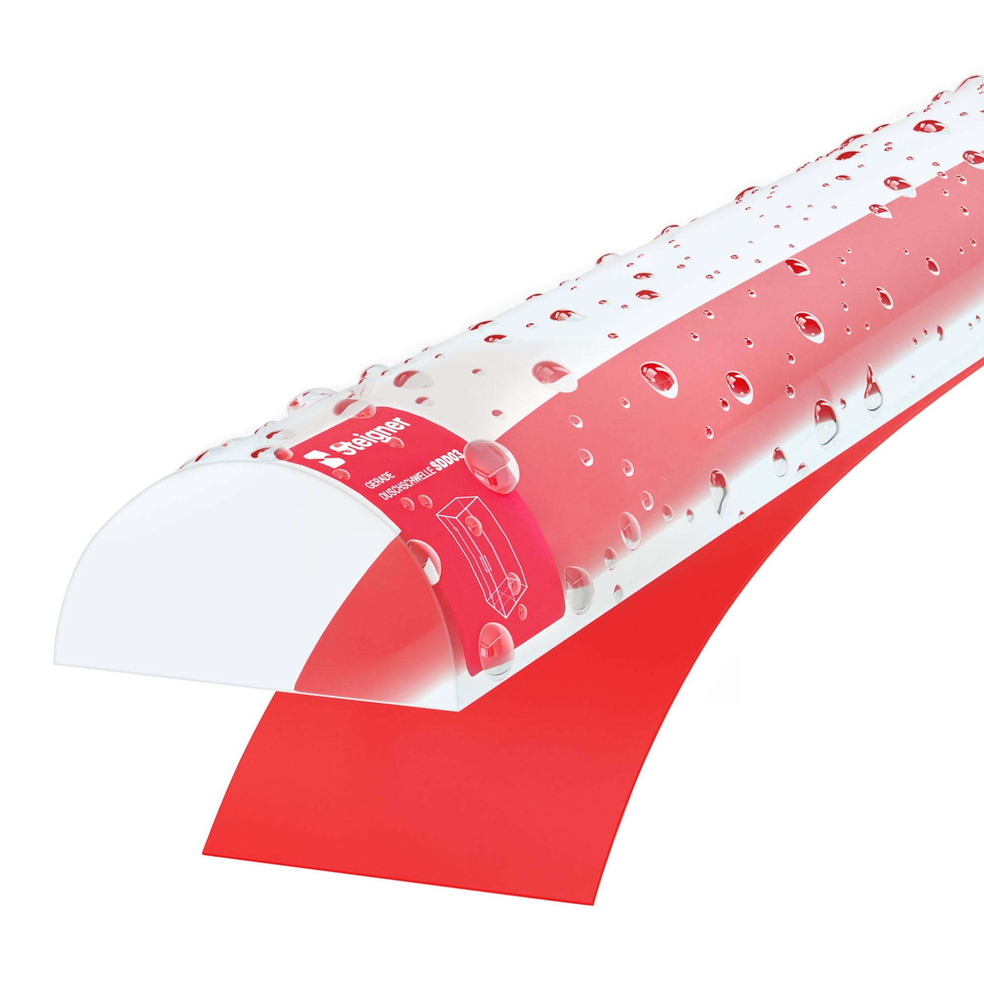Barra semicircular acrílica autoadhesiva STEIGNER de 5 mm y 190 cm