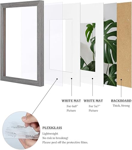 Vista 513 de Egofine Portarretratos de 9 x 12 pulgadas hecho de madera maciza con plexiglás, fotos de 5 x 7/6 x 8 con paspartú o de 9 x 12 pulgadas sin paspartú