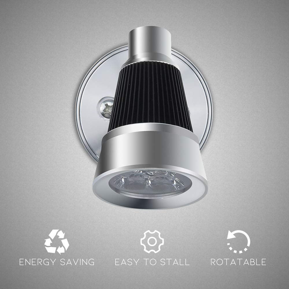 Soekodu 2 Pièces Lampes de Lecture Spot LED 12V Interrupteur réglable