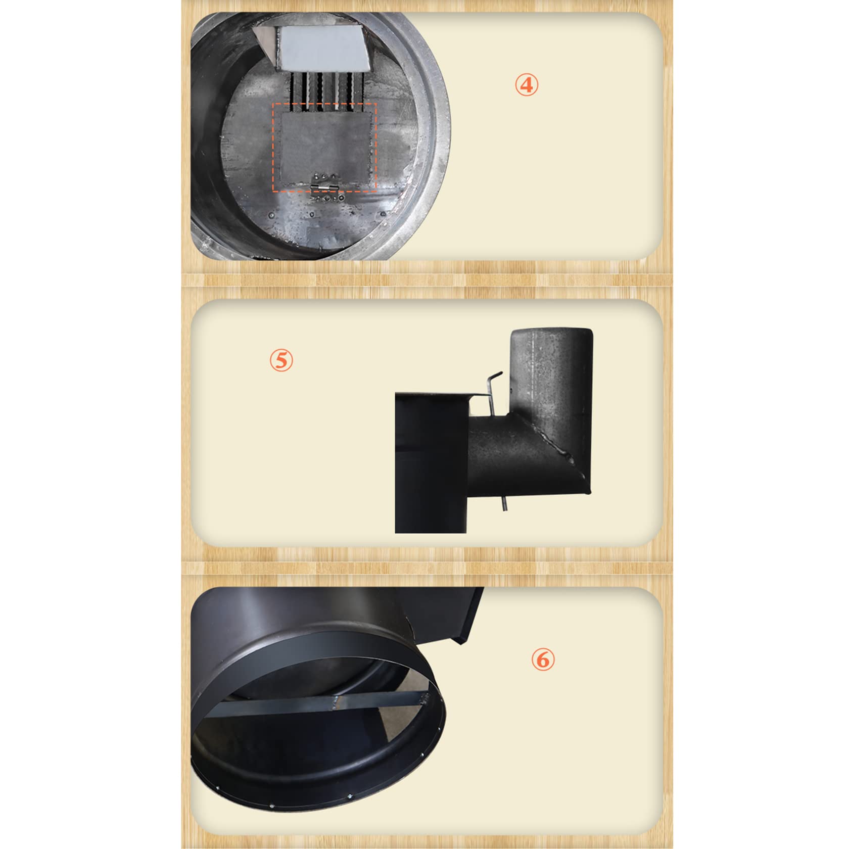 Forno a legna portatile in acciaio per uso interno ed esterno, per tende, ville, pavimenti, riscaldamento e cucina; 52 cm