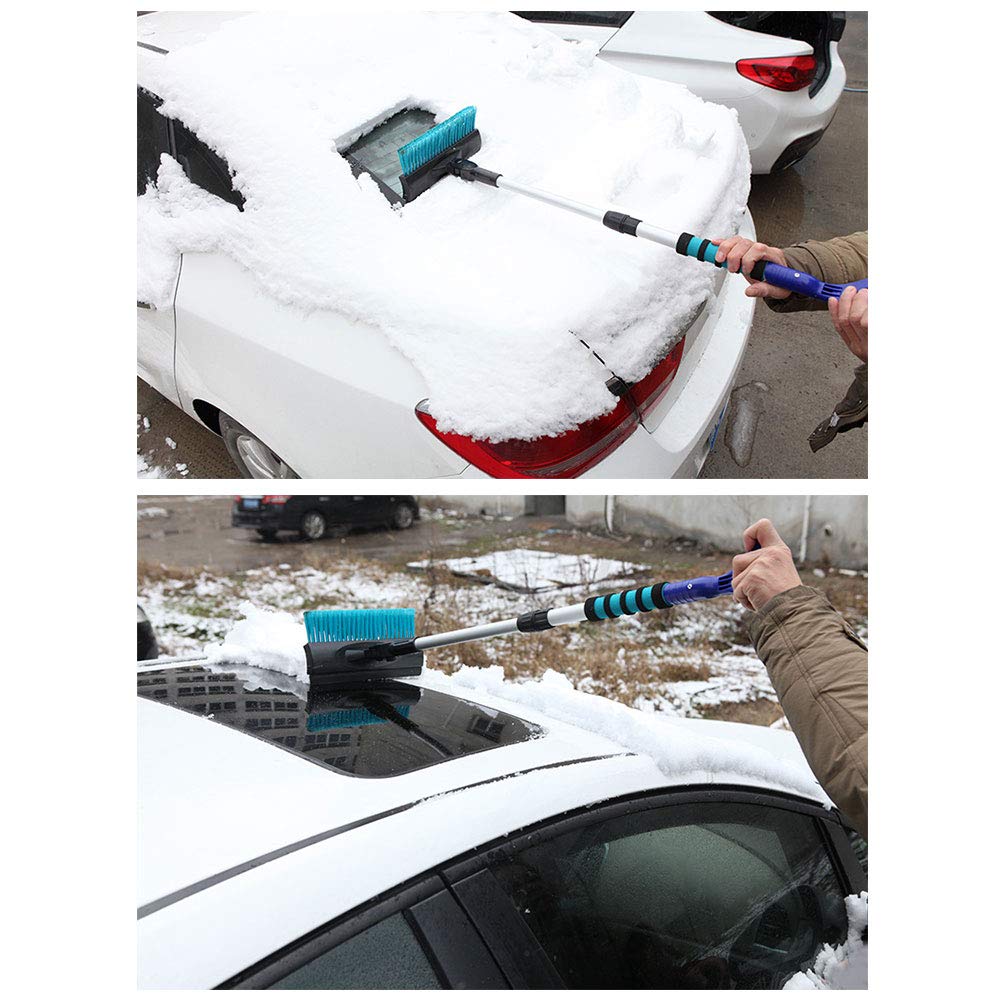 Spazzola da Neve con Tergipavimento e Raschietto per Ghiaccio, Strumento per la Rimozione del Ghiaccio del Gelo Della Neve, Spazzare Neve e Pala da Neve(62,5-91 Cm Liberamente Regolabile)