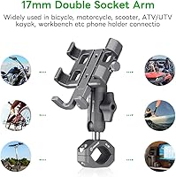 Vista 7 de FANAUE El brazo de doble enchufe se conecta a un adaptador de cabeza de bola de 0.669 in solamente, compatible con soporte GPS Garmin y soporte