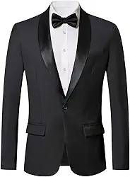 Jaqueta masculina de smoking, caimento justo, com um botão, blazer para casamento, formatura, jantar