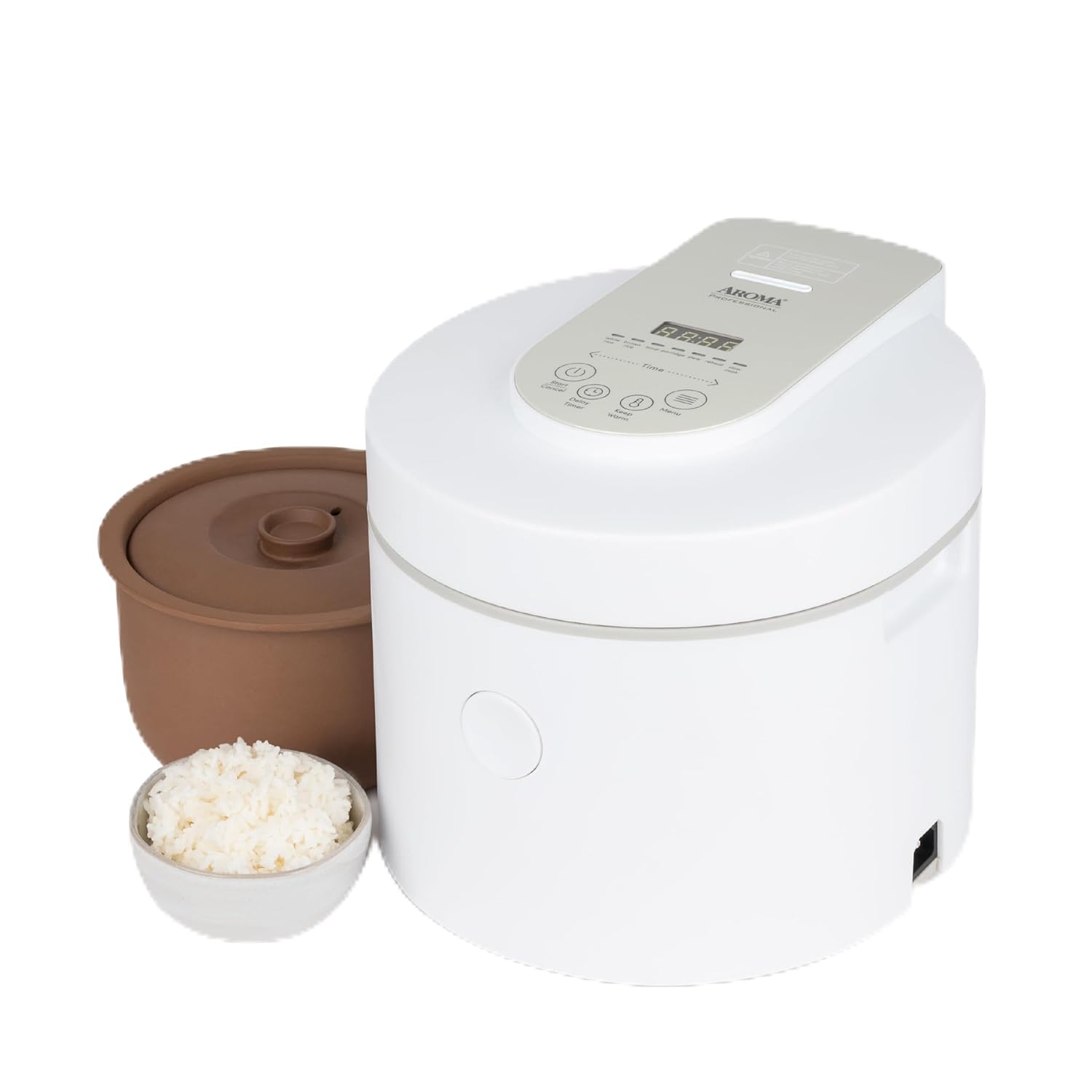 AROMA Professional Rice Cooker with Purple Clay Cooking Pot 6-Cup Uncooked 12-Cup Cooked Healthy Grain Multicooker Natural Ceramic