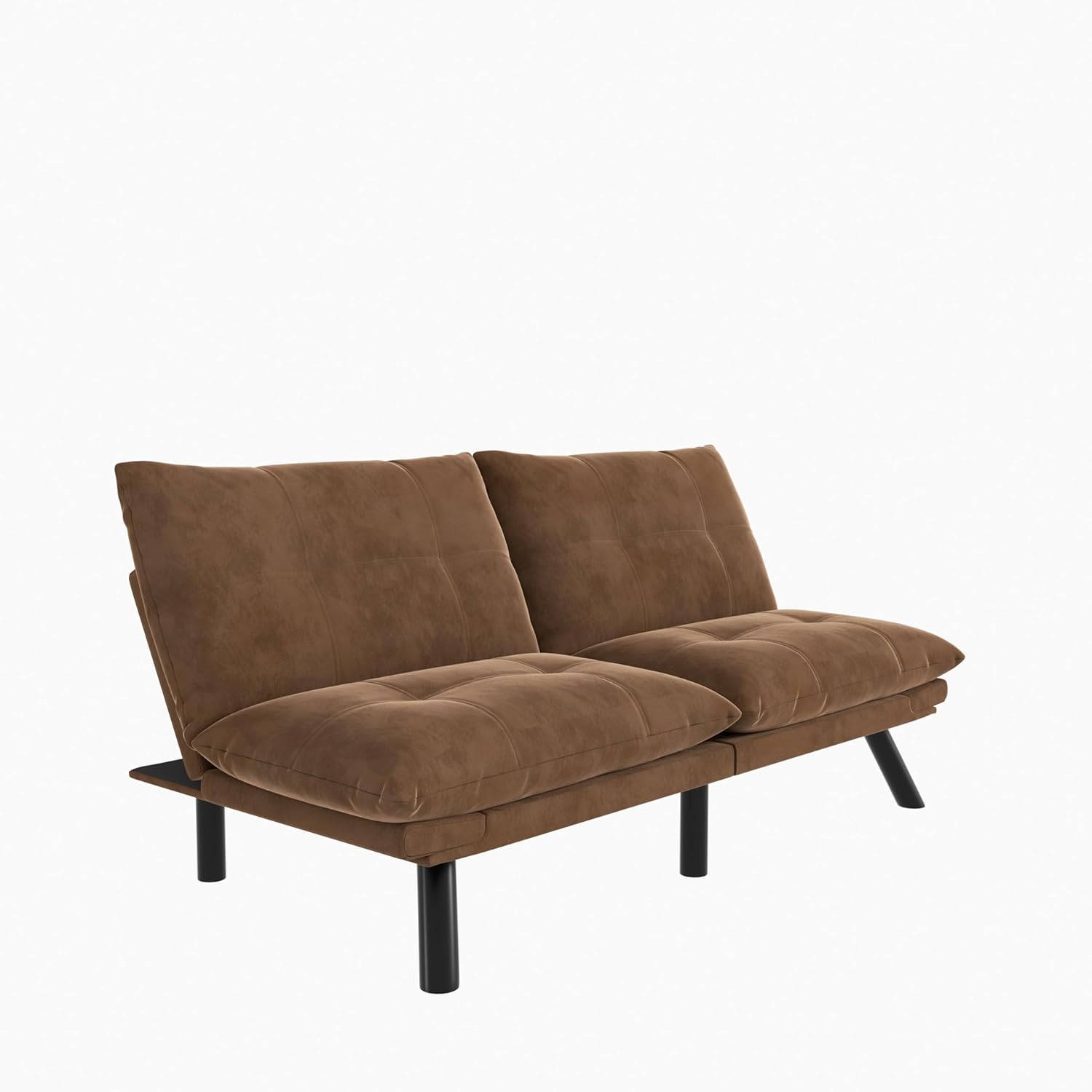 WYNNX Brown Leather Textured Sofa Bed, Convertible and