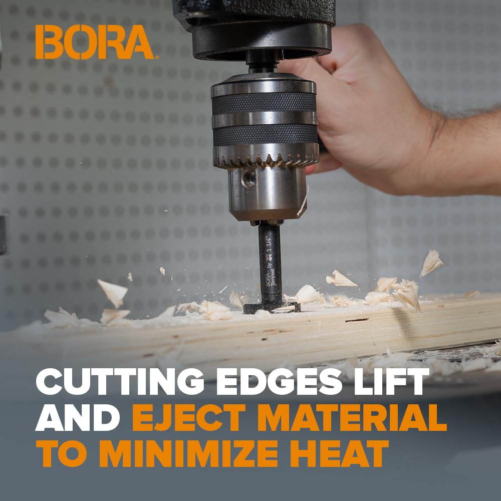 BORA BFB-009997 22mm Dia Tempest Forstner Bit 90mm OAL, 10mm Round Shank for Wood Drilling Ideal for Cabinet Making and Fine Woodworking Projects 4 BORA BFB-009997 22mm Dia Tempest Forstner Bit 90mm OAL, 10mm Round Shank for Wood Drilling Ideal for Cabinet Making and Fine Woodworking Projects